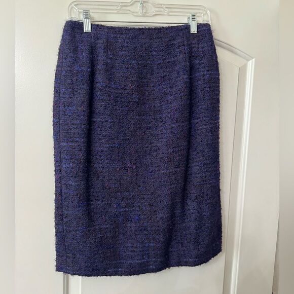 Talbots Wool Blend Tweed Skirt Size 6 Purple NWT - Picture 1 of 5